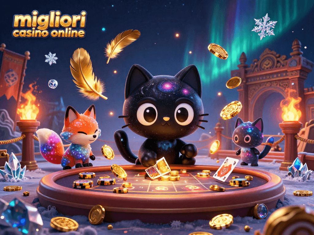 Vincere nei migliori casino online con una scena cosmica di gioco e personaggi attraenti.