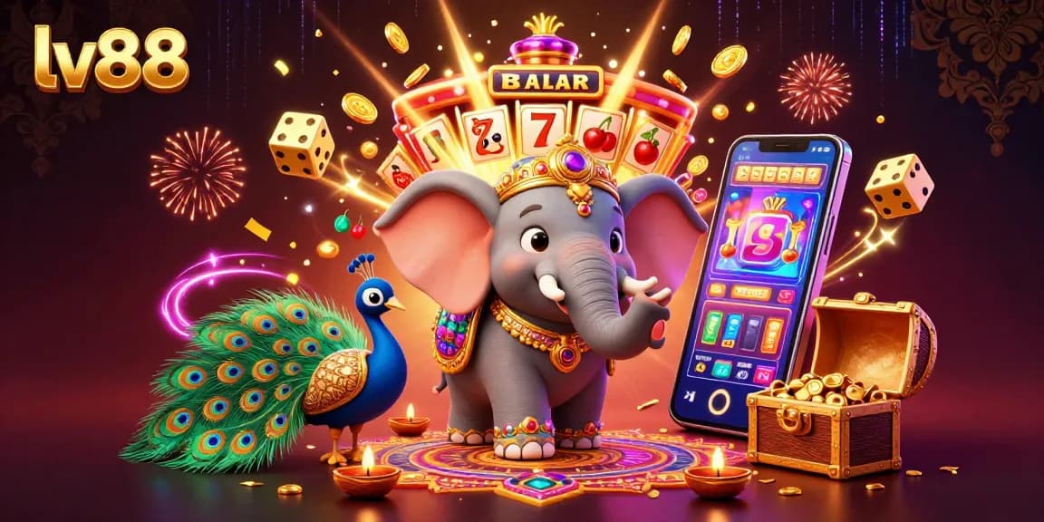 Spin jackpots at lv88 with vibrant 3D casino scene featuring colorful characters and thrilling gaming elements.