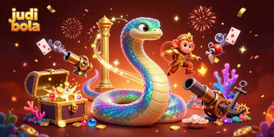 Engage in judi bola action with a vibrant underwater scene full of treasures and playful characters.