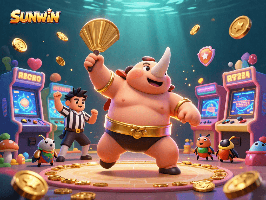 SUNWIN brings excitement with a 3D beetle champion and vibrant casino-themed graphics.