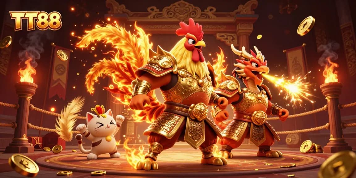 Experience the exciting world of TT88 with fiery warriors and golden treasures in online gaming.