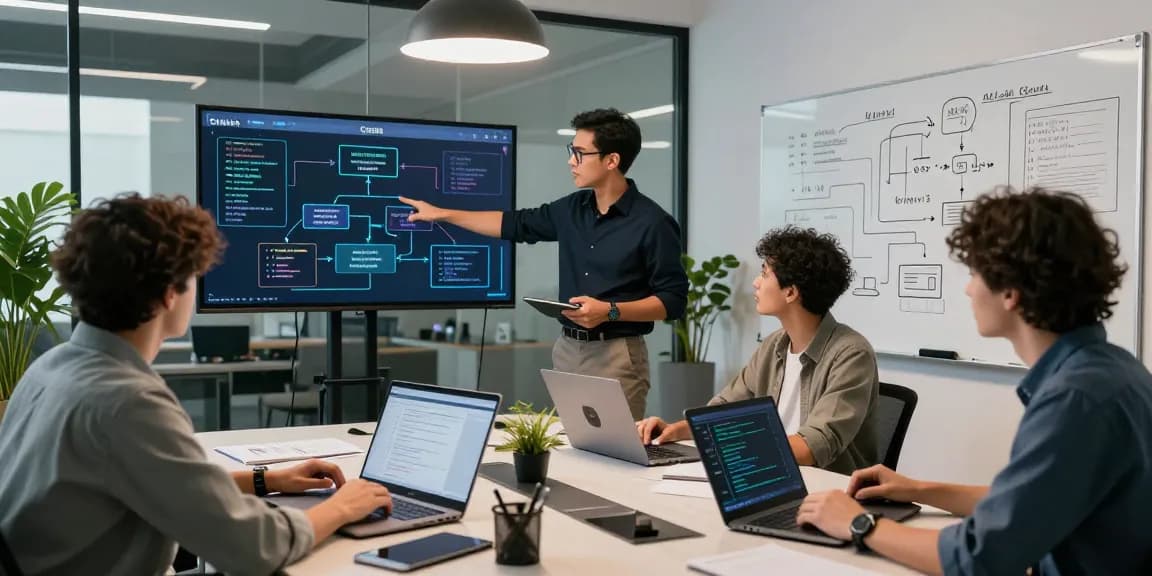 Team collaboration showcasing crush ai innovations in a modern workspace