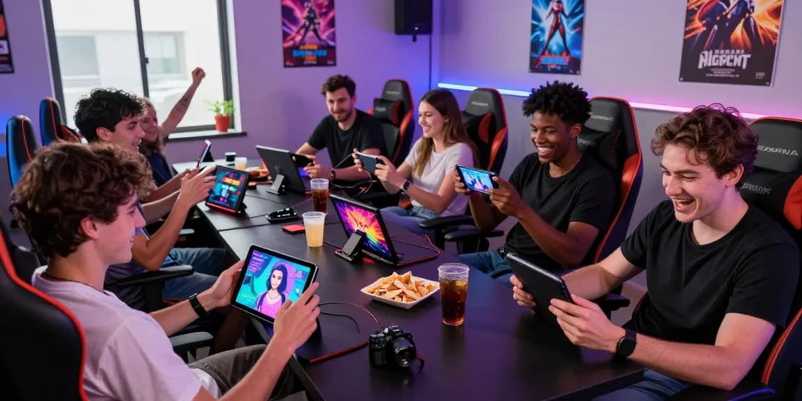 Enjoying engaging android porn game experiences with friends in a vibrant gaming lounge.