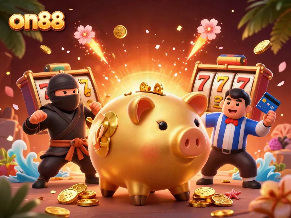 Experience the excitement of on88 with dynamic casino characters and gold-filled action.