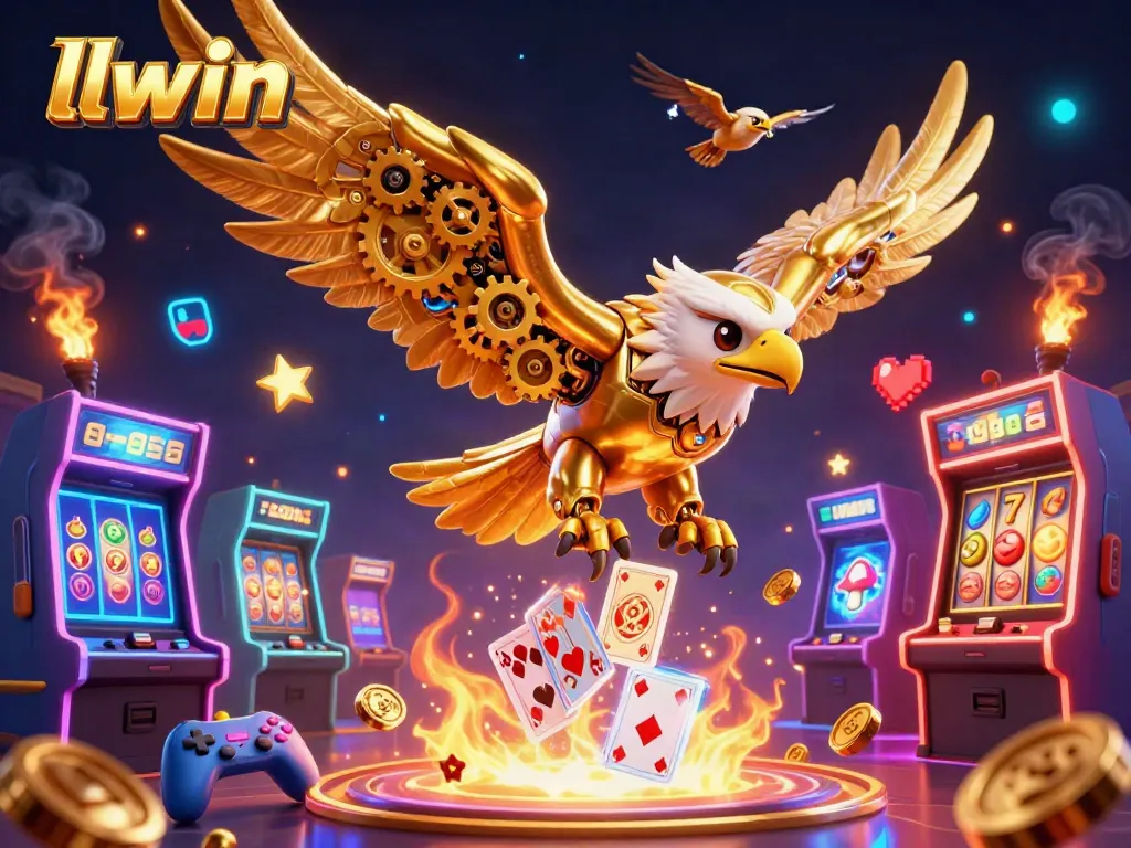 Experience the excitement of llwin's vibrant casino scene with 3D characters and lively gaming elements.