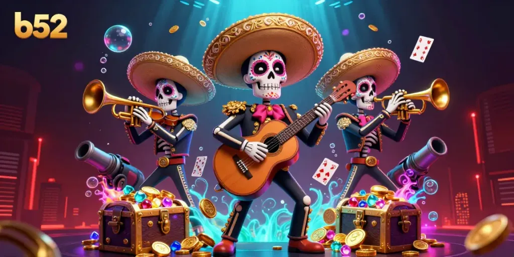 Play at b52 casino with vibrant mariachi band and exciting game elements.