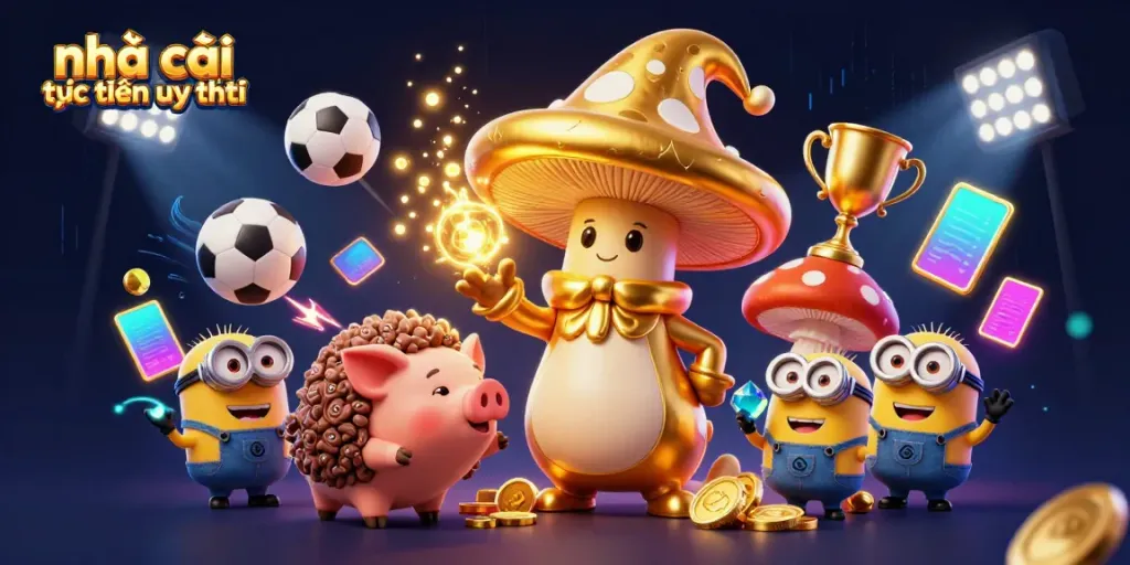 Explore betting at nhà cái trực tuyến uy tín with enchanting golden wizard and treasure elements.