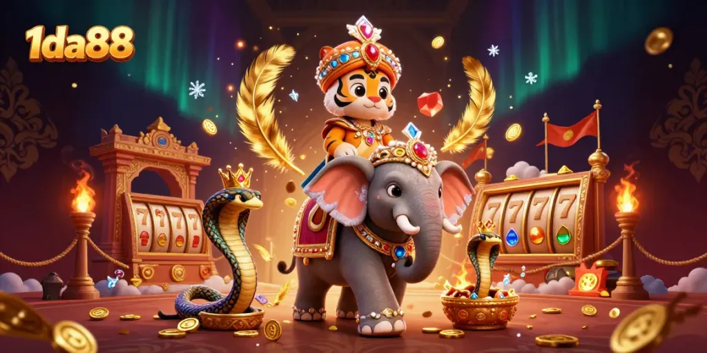 Engage with the vibrant atmosphere of 1da88 featuring exotic characters and dynamic casino elements.