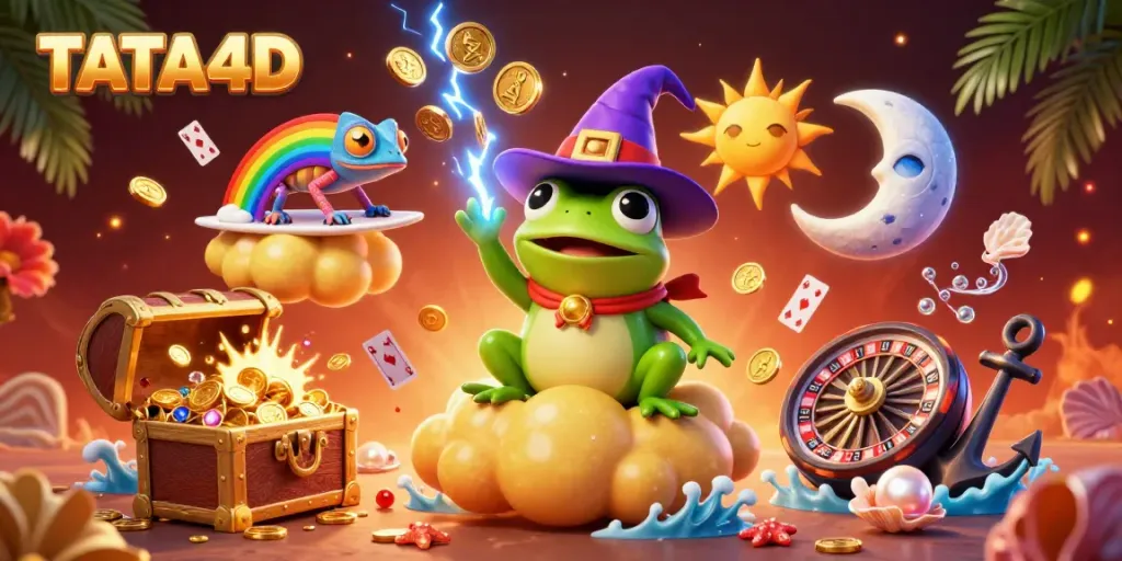 Experience thrilling live action with TATA4D's vibrant, animated casino scene showcasing interactive elements.