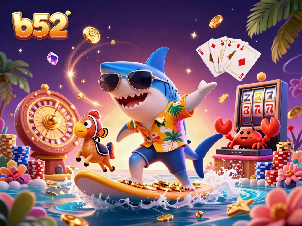 Engage in thrilling gameplay with the b52 shark while winning big gold coins and treasures.