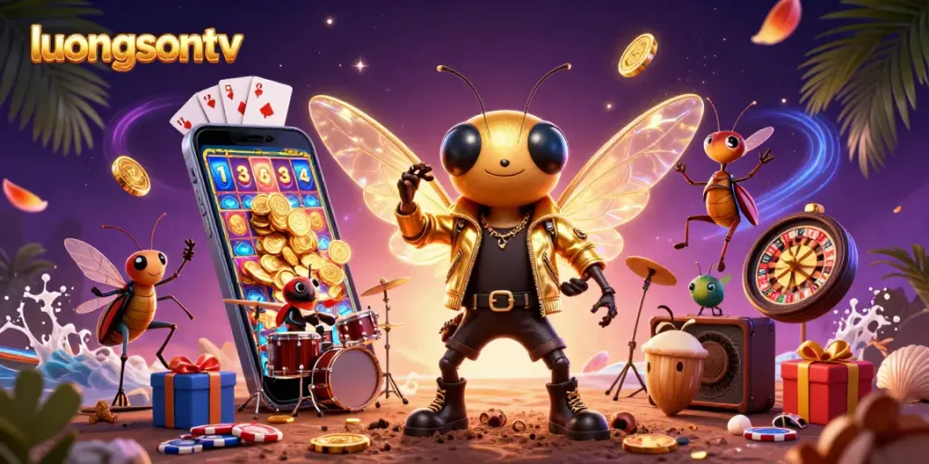 Experience winning gameplay with luongsontv's lively characters in a vibrant casino setting.