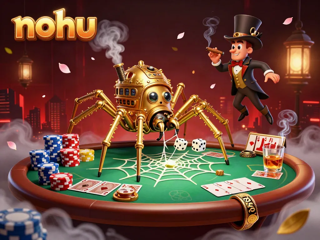 Experience thrilling gambling at nohu with a stunning steampunk scene full of vibrant poker elements.