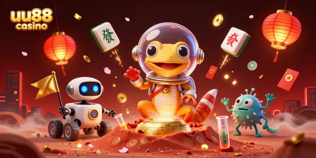 Enhance your winning strategies at uu88 casino with an engaging 3D Martian scene.