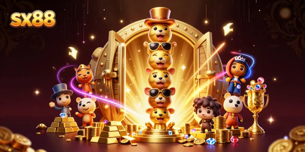 Spare no effort, win big with sx88-themed colorful casino treasures and dynamic characters!
