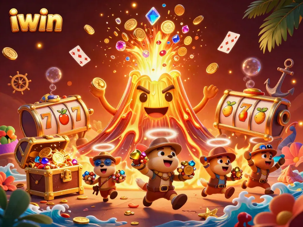 Play progressive slots with iwin's golden volcano and treasure-filled adventure