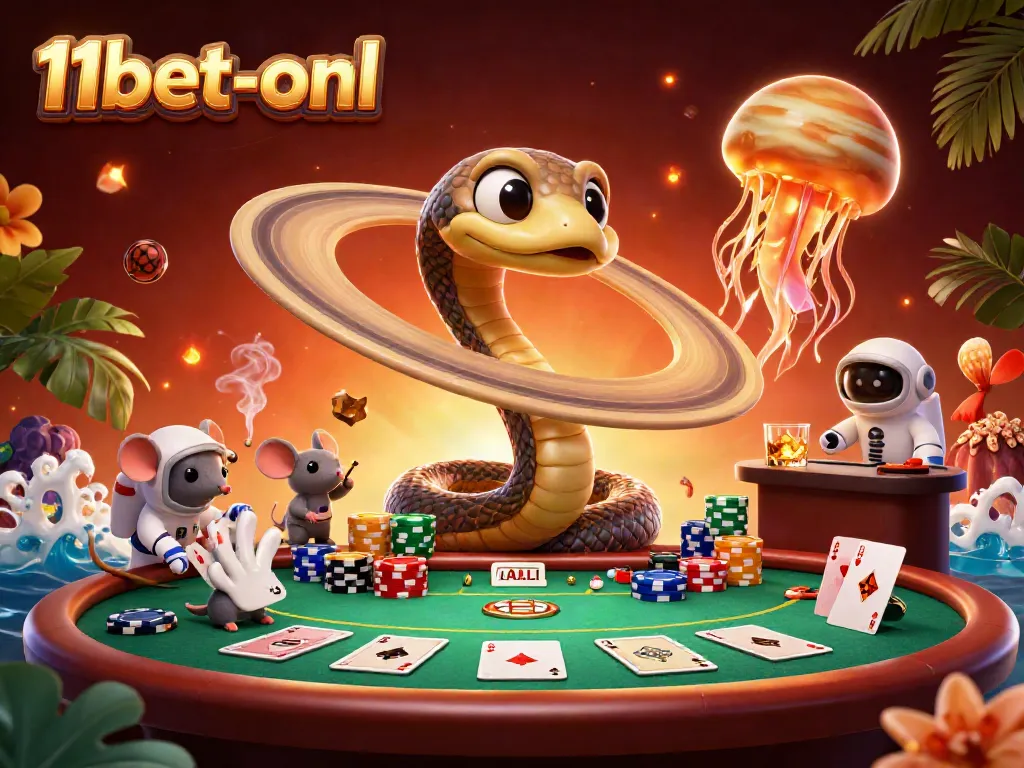 Experience thrilling bets in the cosmic casino of 11bet-onl with a Saturn ring snake roulette.