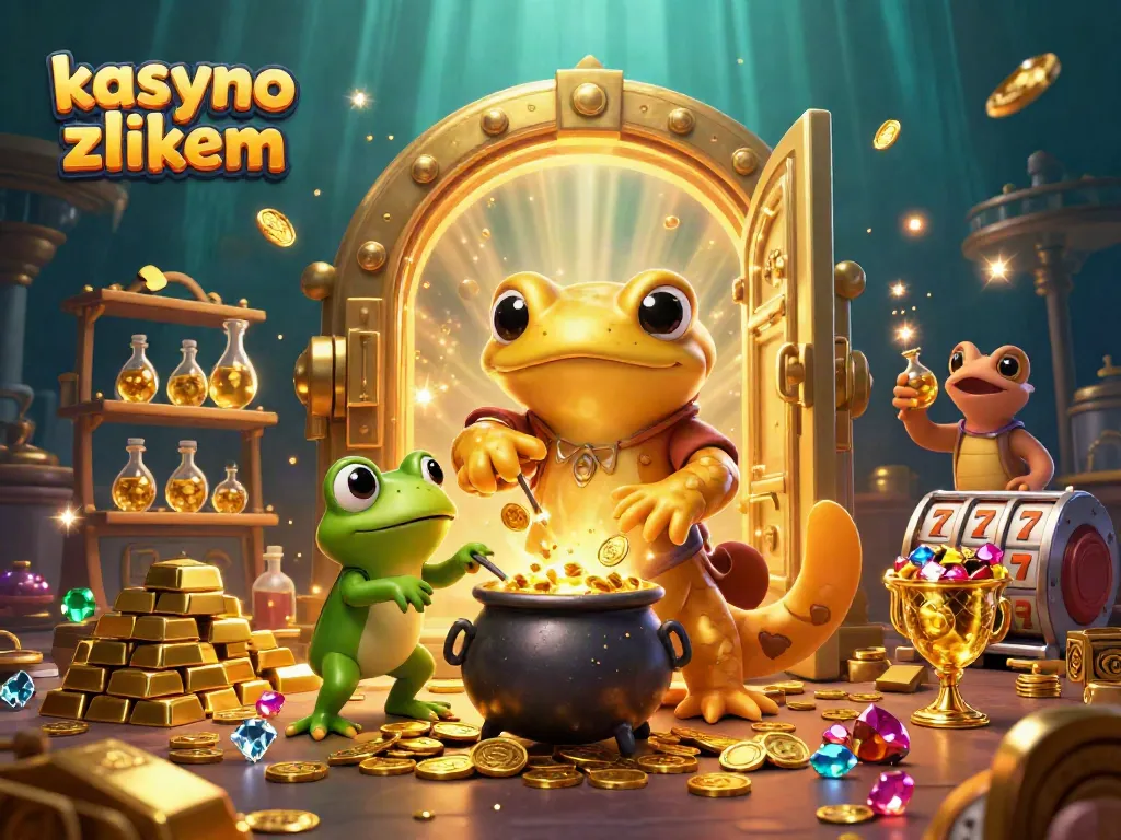Experience the excitement of kasyno z blikiem with a vibrant 3D illustration depicting magical gambling elements.
