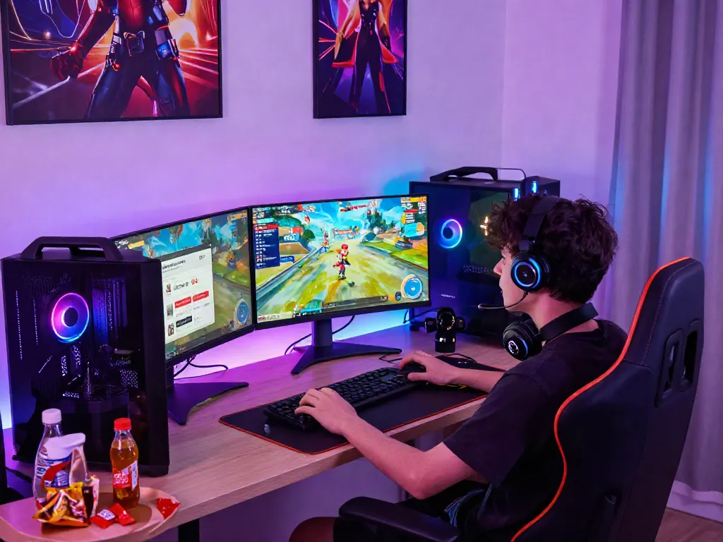 Engaging gaming experience at warung168 with vibrant setup and excitement.