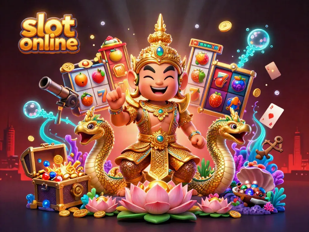 Engaging scene showcasing slot online excitement with vibrant characters and dynamic game elements.