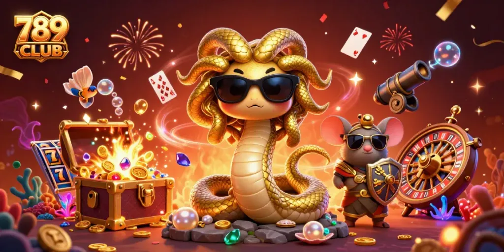 Experience winning with 789CLUB in this vibrant casino-themed illustration.