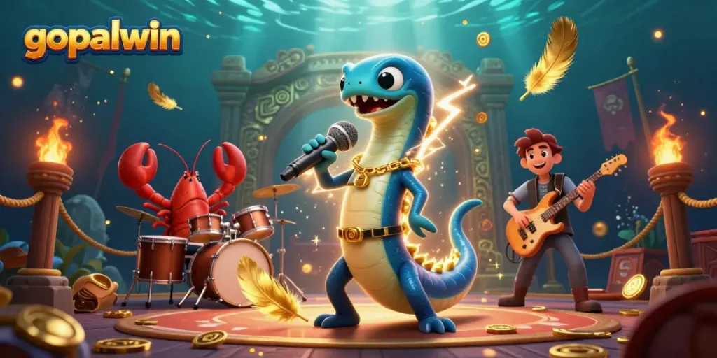 Experience the thrill of gopalwin in this vibrant underwater casino scene with dynamic 3D characters.