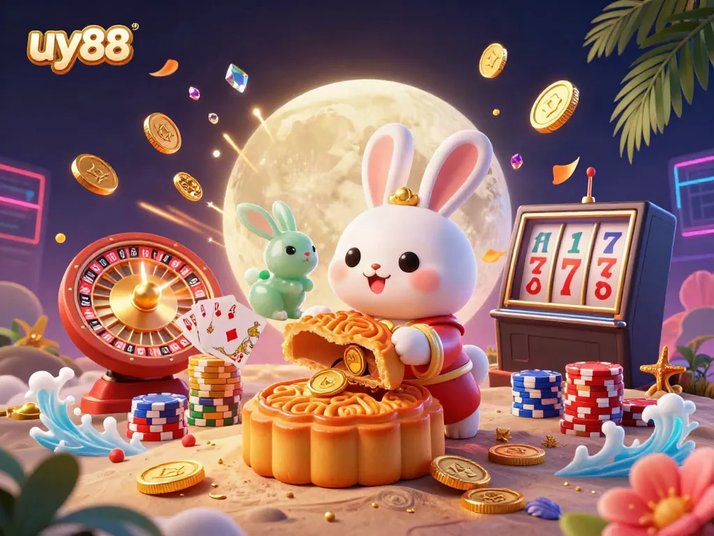 Experience the thrill of uy88 gaming with vibrant 3D characters and dynamic casino elements.