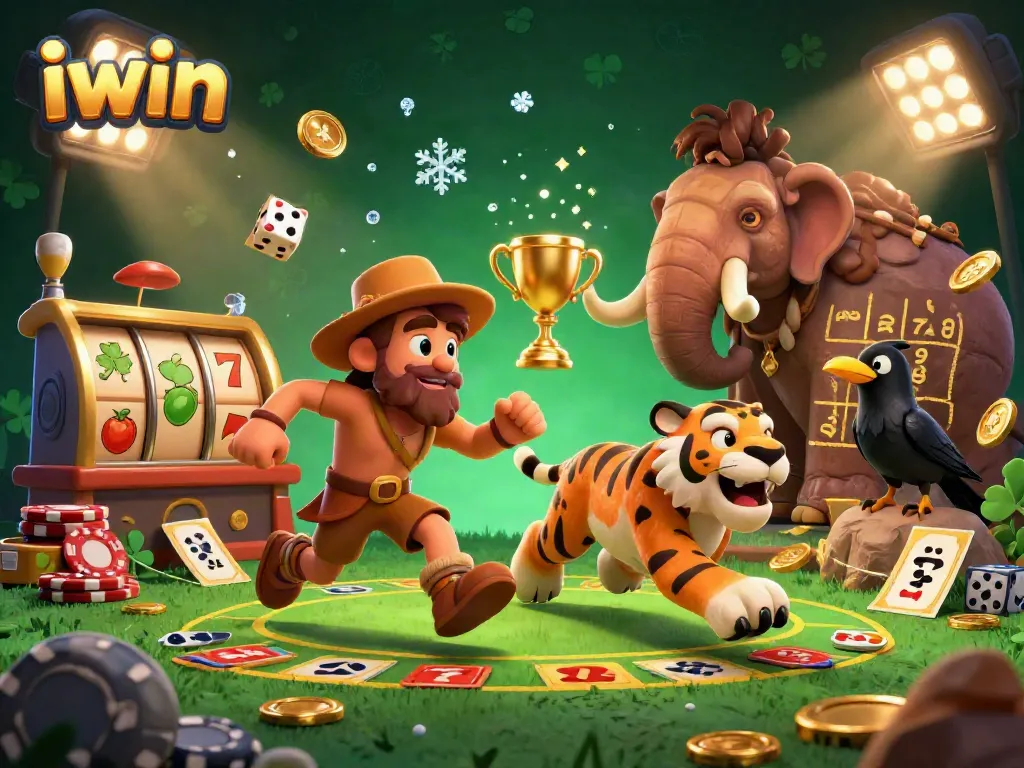 Experience the thrill of iwin's prehistoric casino with unique characters and vivid game elements.