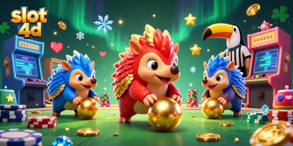 Rasakan keseruan slot 4d dengan pangolin bertanding sambil menggulung koin emas di kasino.