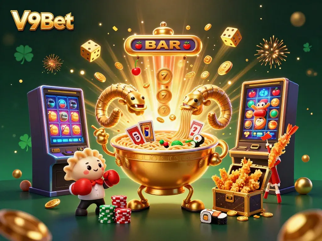 Engage with thrilling gaming action at V9Bet through captivating slots and vibrant characters.