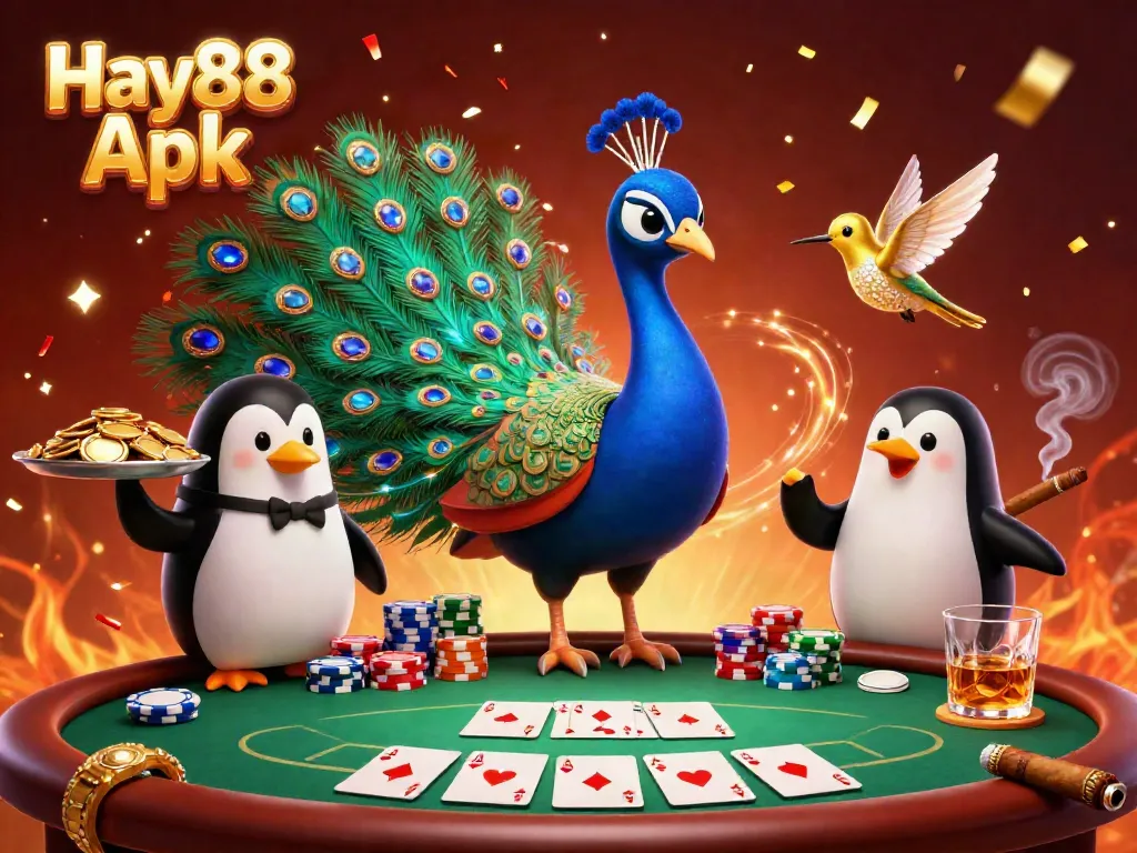 Play exciting games with Hay88 Apk, featuring colorful poker chips and vibrant casino elements.