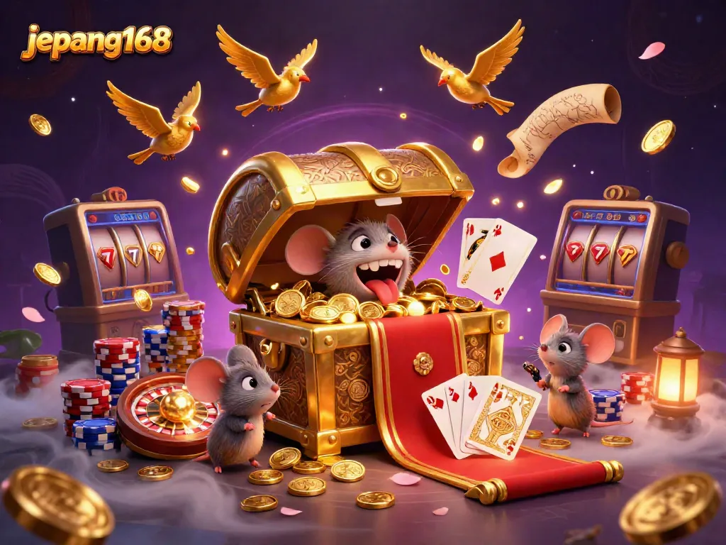Engage in the thrilling world of jepang168 with vibrant casino-themed elements and enticing treasures.