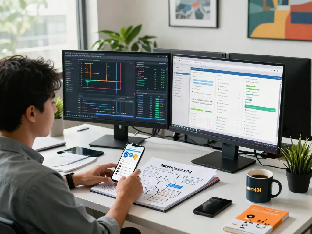 Marketing analyst creating effective istana404 strategies in a dynamic workspace