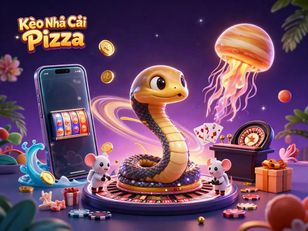 Experience betting action with Kèo Nhà Cái Pizza's cosmic roulette wheel and vibrant gaming elements.