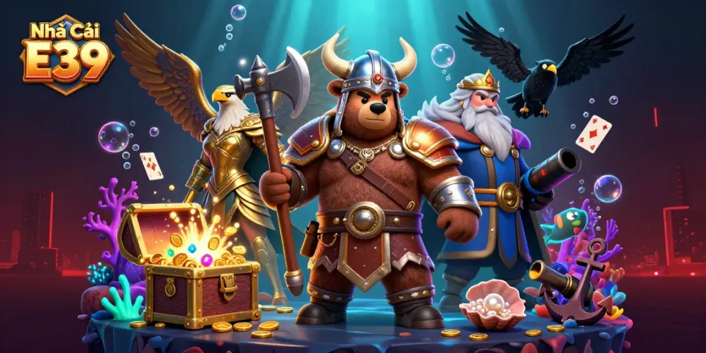 Experience the thrill of Nhà Cái E39 with our vibrant 3D casino characters and rich game elements.