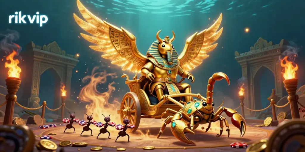 Play exciting games at rik vip with our lively, dynamic gaming-themed illustration.