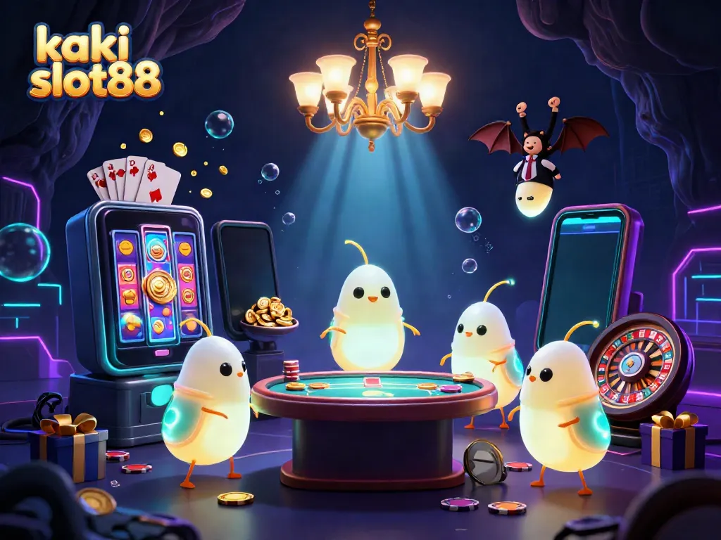 Visualisasi menarik dari kaki slot88 menampilkan atmosfir permainan lotere di kasino