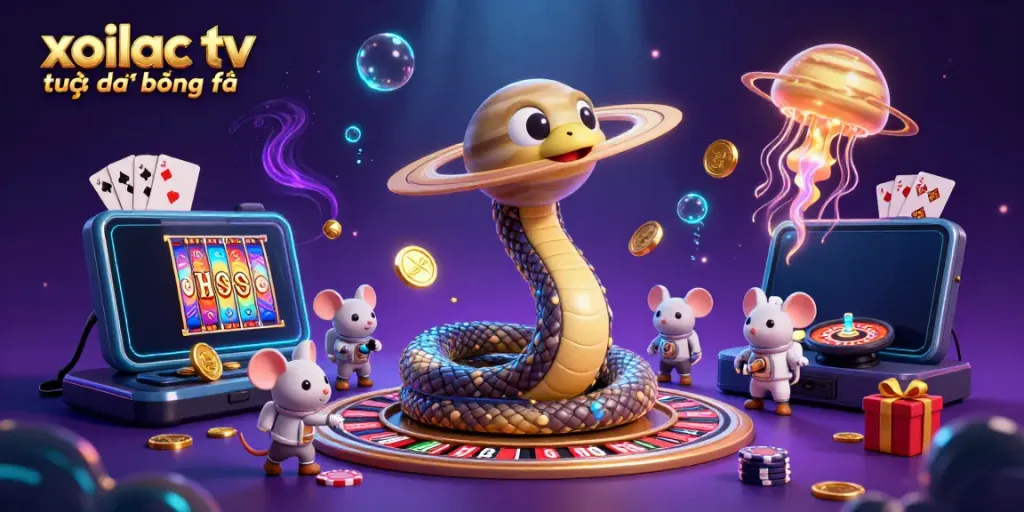 Bet on xoilac tv trực tiếp bóng đá with a cosmic roulette wheel and vibrant casino elements