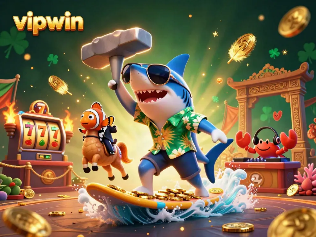 Unlock thrilling wins at vipwin with vibrant casino characters in an energetic 3D scene.