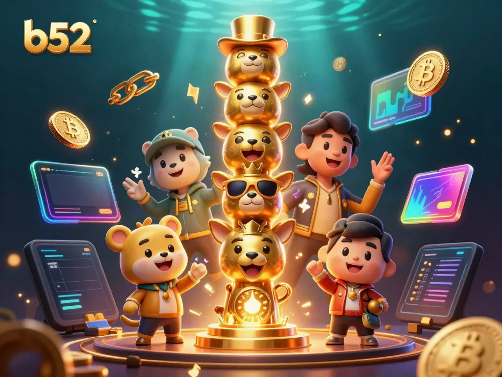Experience thrilling gaming at b52 with this vibrant casino-themed 3D illustration showcasing dynamic elements.