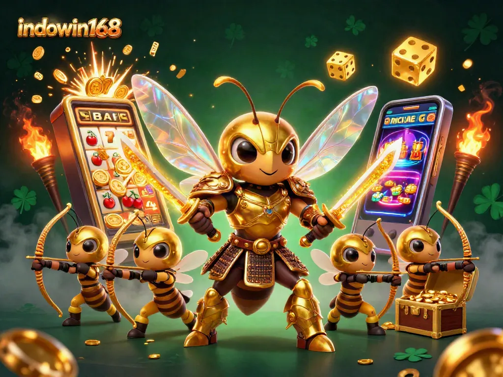 Experience thrilling gameplay with indowin168's vibrant casino scene featuring action-packed slot elements.